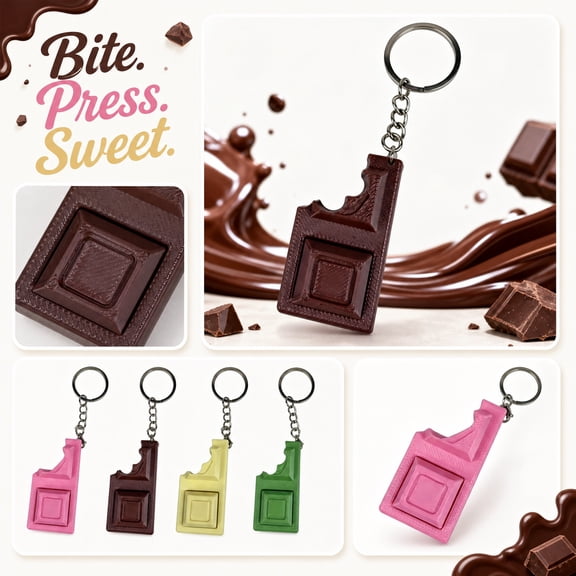 Clearance! Fidget Toys - Chocolate Clicker Keychain, Stress Relief Toy for Teens, Clicky Sound Novelty Pendant, Fun for Sweet-Tooth Stress Busters,Black