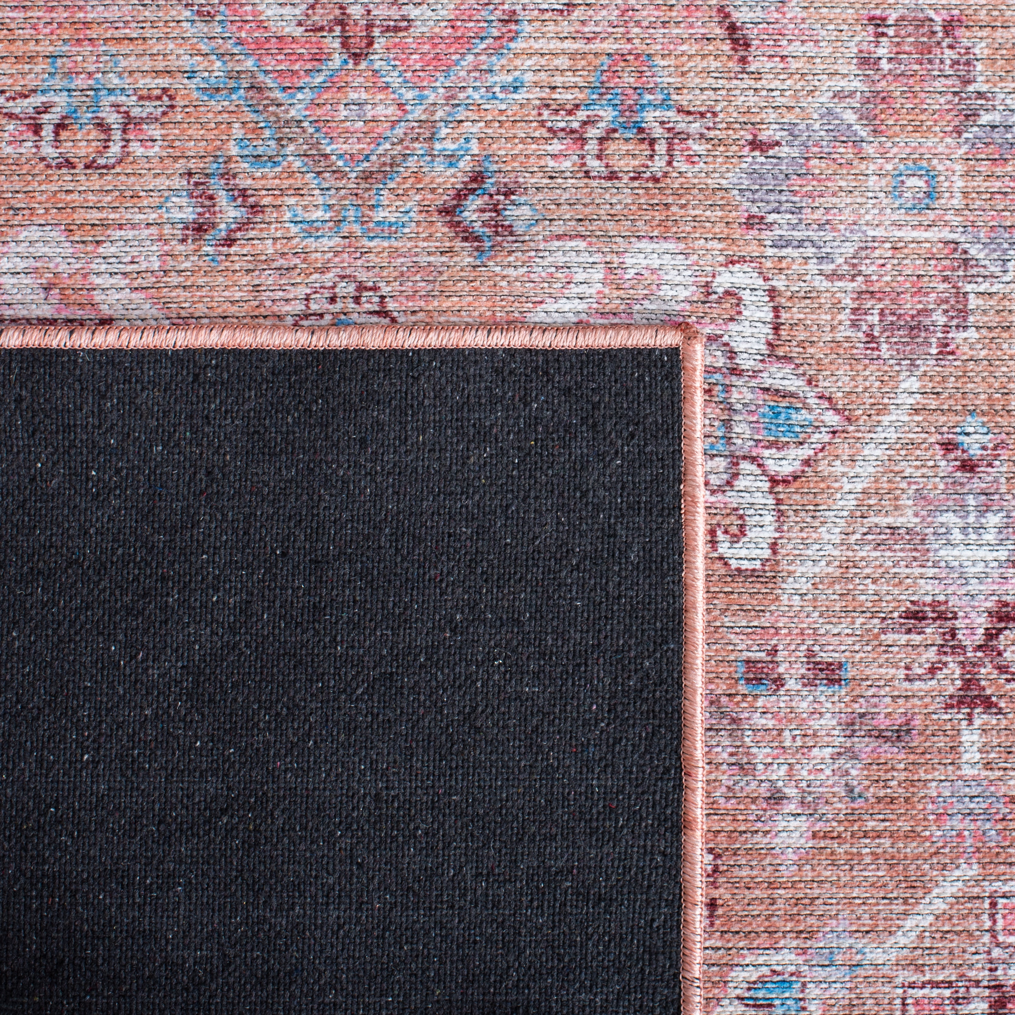 SAFAVIEH Serapi Donald Oriental Machine Washable Runner Rug, Beige/Pink, 2' x 9'