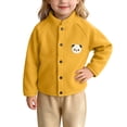 thumbnail image 2 of Mlzmgr Girls Clothes Fall Winter Warm Jackets Button down Stand Collar Fleece Thick Thermal Cute Tops for Toddler Kids（12-18 Months,Yellow), 2 of 9