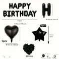 thumbnail image 5 of 251PCS Black Happy Birthday Balloon Set - 16Inch Letter Balloons & 18Inch Heart Foil Balloons for Birthday Party Room Decor, 5 of 5