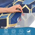 thumbnail image 3 of Yayeee Kitchen Curtains Tier Pair Light Filtering 27"x36" Rod Pocket Short Cafe Window Panel, Blue Hexagon Pattern, 3 of 7