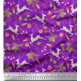 thumbnail image 1 of Soimoi Polyester Crepe Fabric Leaves & Reindeer Animal Print Sewing Fabric Yard 52 Inch Wide, 1 of 1