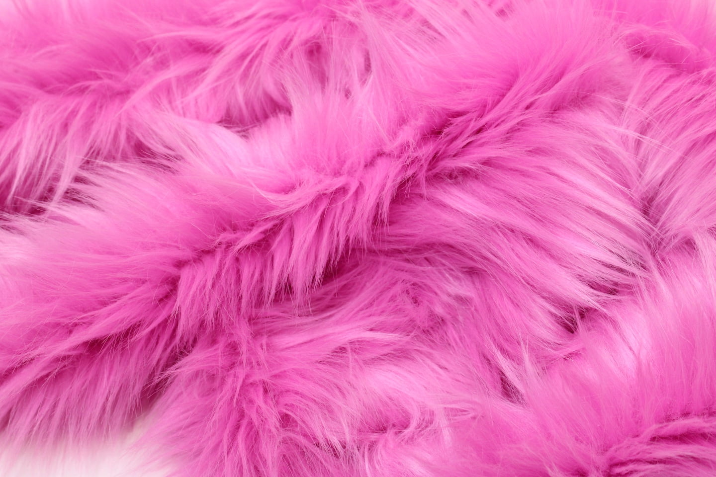 Trendy Luxe - Shaggy Faux Fur Fabric, Pre-Cut Squares, DIY Craft Supplies -  Pink (12 x 12) 
