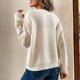 thumbnail image 2 of Suéter de cuello en V de primavera y otoño europeo y americano, suéter informal holgado para mujer, 2 of 5