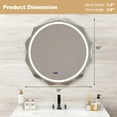 thumbnail image 3 of Costway 30" x 30" LED Bathroom Mirror with Dimmable 3-Color Lights Defog Time/Temp Display, 3 of 10