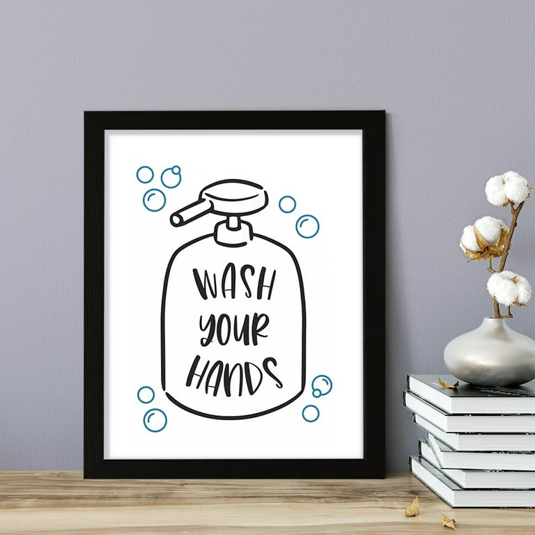 Wash Your Hands, 8 x 10 Black FRAMED Print Bathroom Wall Art - Walmart.com wash-your-hands-8-x-10-black-framed-print-bathroom-wall-art-walmart-com