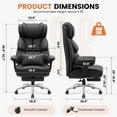 thumbnail image 4 of CoolHut Big and Tall Office Chair 400LBS, Adjustable Headrest Ergonomic Computer Desk Chair, Executive Leather Chair with Adjustable Armrest, High Back Office Chair Havy Duty Design, Black, 4 of 9