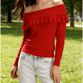 thumbnail image 4 of Trendy Womens Off The Shoulder Sweater with Handemade Fringe Fall Fashion Sweaters for Going Out, 4 of 8