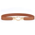 thumbnail image 1 of Maoww Ceinture de Robe Mode Élastique Fines Sangles en Cuir avec Boucles Style Simple Multicolore Cadeaux de la Saint-Valentin Anniversaire pour Femmes Beige Clair, 1 of 6