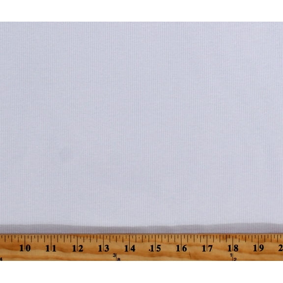 Premium Stretch Ribbing White 48" Wide Polyester/Cotton/Spandex Fabric by the Yard (118293)