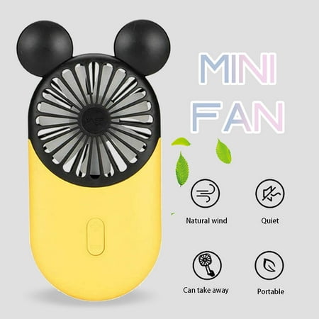 Clairlio Mini Fan Summer Cooling Fan Handheld Personal Fan with LED Light (Yellow) - image 1 de 9