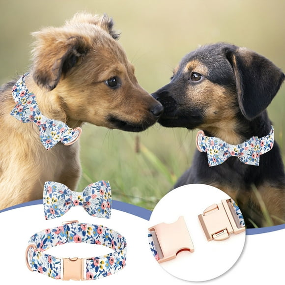Xihbxyly Collar para Perro de San Valentín, Diseño de Rosa, Algodón Suave, Ajustable, Lazo Extraíble, Accesorio para Mascotas, Ideal para Perros Pequeños, Medianos y Grandes.