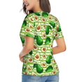 thumbnail image 2 of Goofa Avocado Green Striped Pattern Women's Slim-Fit Short-Sleeve V-Neck T-Shirt,Classic-Fit Short-Sleeve V-Neck T-Shirt-Medium, 2 of 5