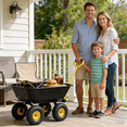 thumbnail image 6 of Heavy Duty Garden Carts, Folding car Poly Garden dump truck with steel frame, 10 inches. Pneumatic tire, black, Black Folding Garden Carts,Metal Garden Utility Carts, 6 of 17