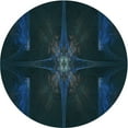 thumbnail image 1 of Ahgly Company Machine Washable Indoor Round Transitional Blue Jay Blue Area Rugs, 6' Round, 1 of 1