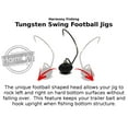 thumbnail image 5 of Harmony Fishing - Tungsten Swing Football Jigs [Pack of 3 w/ 10 Bait Pegs] Swinging Football/Rugby jigs with Hooks for bass Fishing 3/8 oz, 3/0 Hook 3 Pack, 5 of 7
