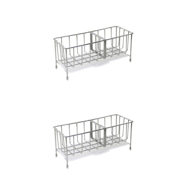 Bewildely Soporte para esponja de cocina de acero inoxidable, jabonera, organizador Caddy a prueba de herrumbre tipo 1 Tipo 1 2Conjunto