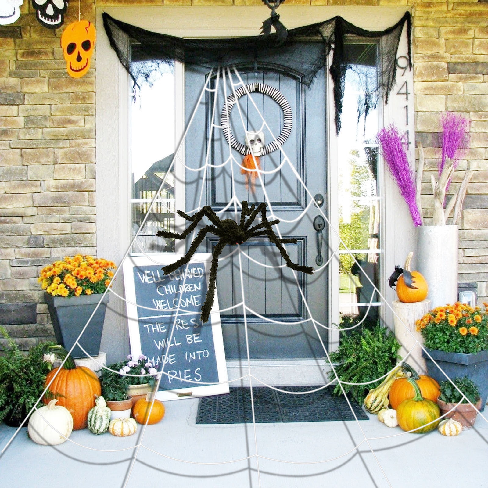 Halloween Decorations Halloween Giant Spider Webs Decorations, Large 