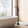 thumbnail image 4 of Allario Gleaming Brass Freestanding Tub Faucet in Matte Black with Handshower, 4 of 14
