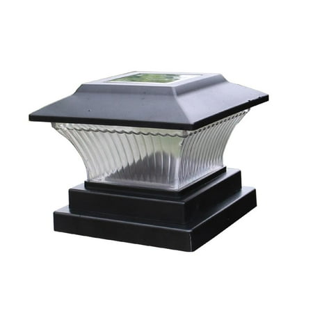 

Xewsqmlo 4pcs Solar Power LED Pillar Lamp Outdoor Garden Light (Cold White Black)