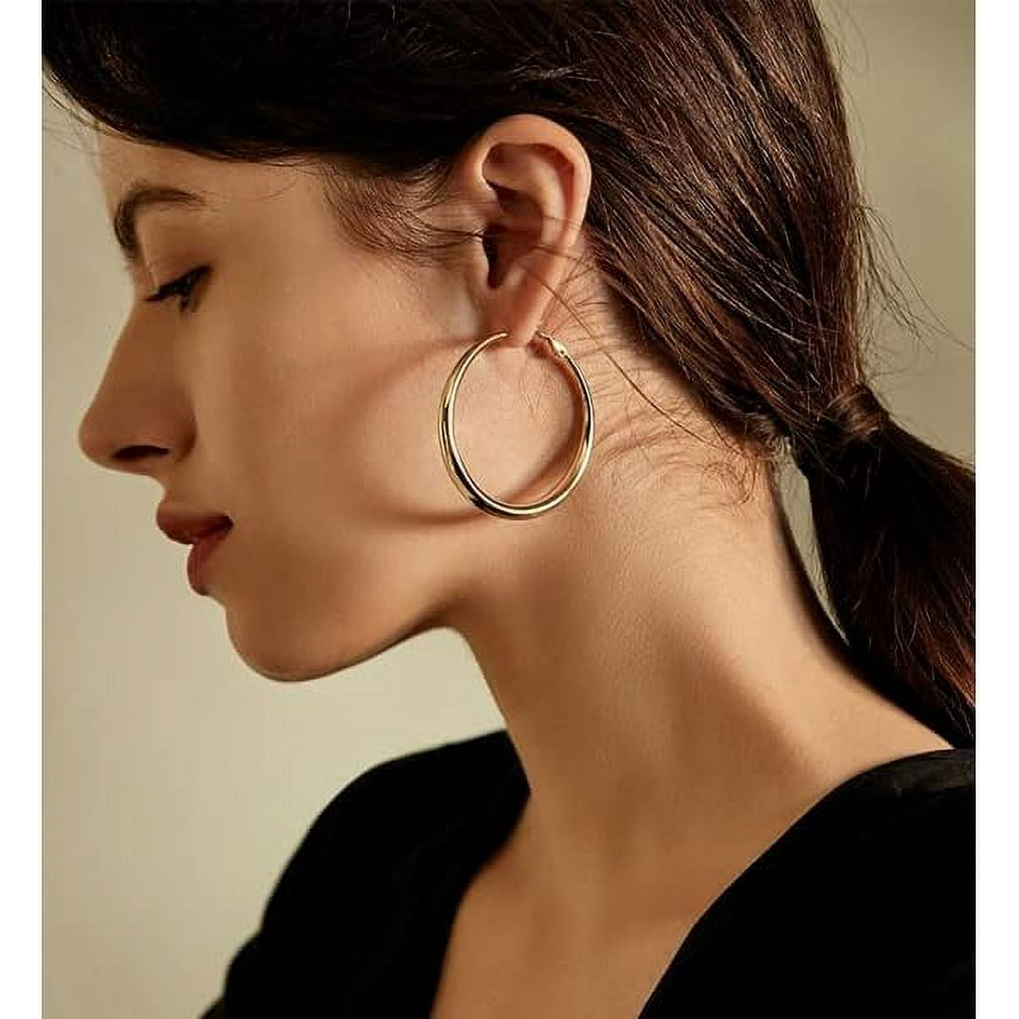 Big silver hoop earrings deals