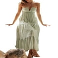 thumbnail image 2 of Robe Longue Y2k pour Femmes Bretelles Spaghetti Col en V Robe Maxi Dos Nu Vacances Anniversaire Plage Robe d'Été, 2 of 6