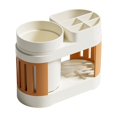 thumbnail image 2 of Bathroom Toothbrush Holder with Cup, Compact Countertop Organizer for Toothpaste & Brushes, Simple Plastic Tray ,bathroom organizers, toothbrush stand,OR1,1PC,Kitecy, 2 of 6