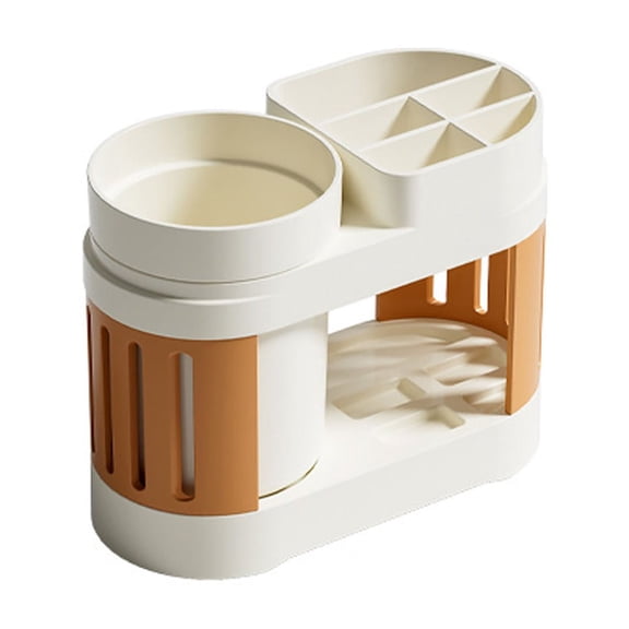 Fenull Plastic Toothbrush Cup Toothpaste Storage Rack (Orange Single Cup),Toilet Table Storage Toothbrush Cup Simple Plastic Toothbrush Cup Toothpaste Shelf Countertop Storage,Bathroom Products