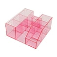 thumbnail image 3 of Organizador de pestañas, organizador de belleza, 6 compartimentos, transparente, gran capacidad, acrílico. rosa, 3 of 9