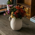 thumbnail image 4 of Off-White Ceramic Vase with 2 Handles, Sandstone Texture for Modern Farmhouse Decor, Rustic Pottery, Decorative Flower Vase, Clay Small Vase, Centerpiece for Dining Table - 7 Inch Tall, 4 of 17