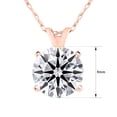 thumbnail image 4 of SuperJeweler 2 Carat Round Shape Lab Grown Diamond Solitaire Necklace In 14K Rose Gold For Women, 4 of 5