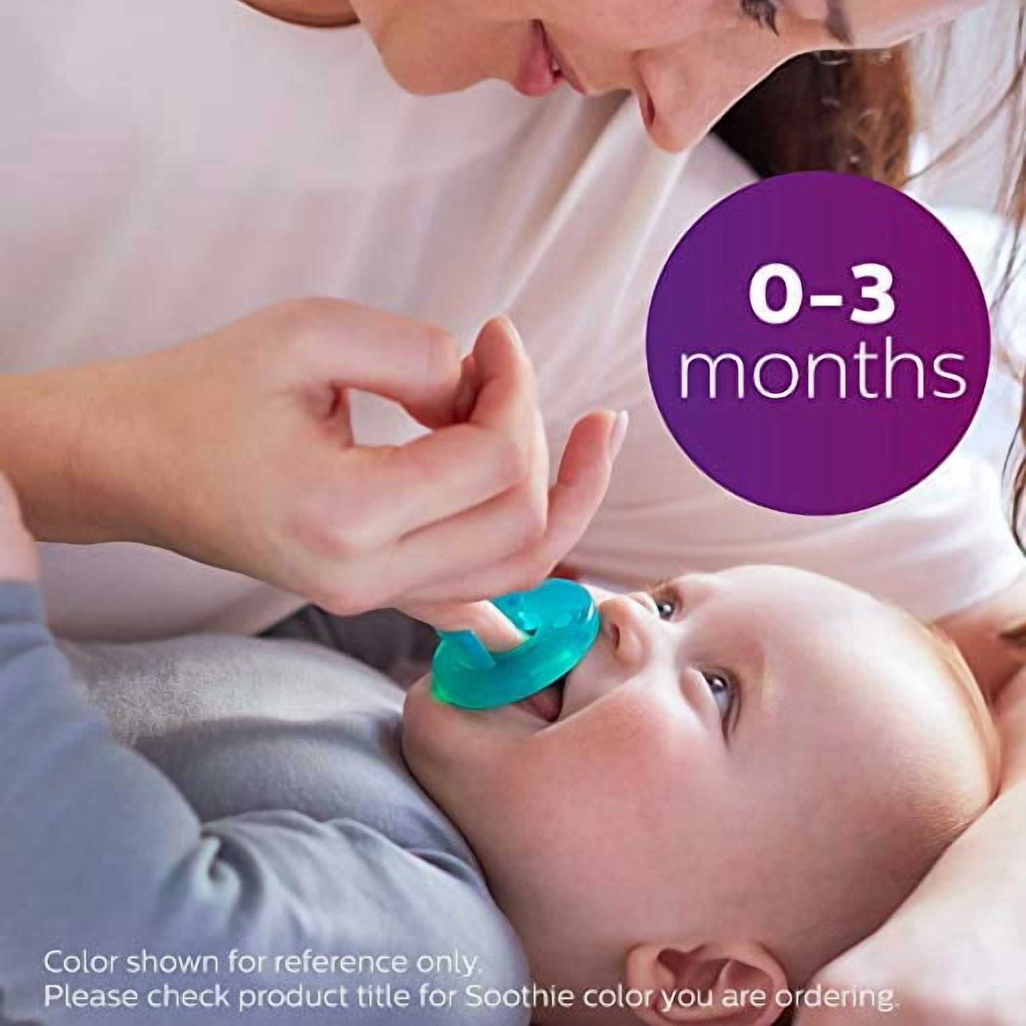 Philips Avent Soothie Pacifier, Pink/Purple, 0-3 Months, 4 Pack