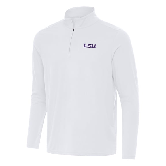 Men's Antigua White LSU Tigers Intent Quarter-Zip Top