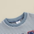 thumbnail image 5 of Povozer Baby Boys Romper Bodysuits For Baby Usa 250th Anniversary Shirt Newborn Infant Baby Girl Boy 4th Of July Romper Flag Bow Embroidery Summer Size 0-3 Months,Blue, 5 of 5