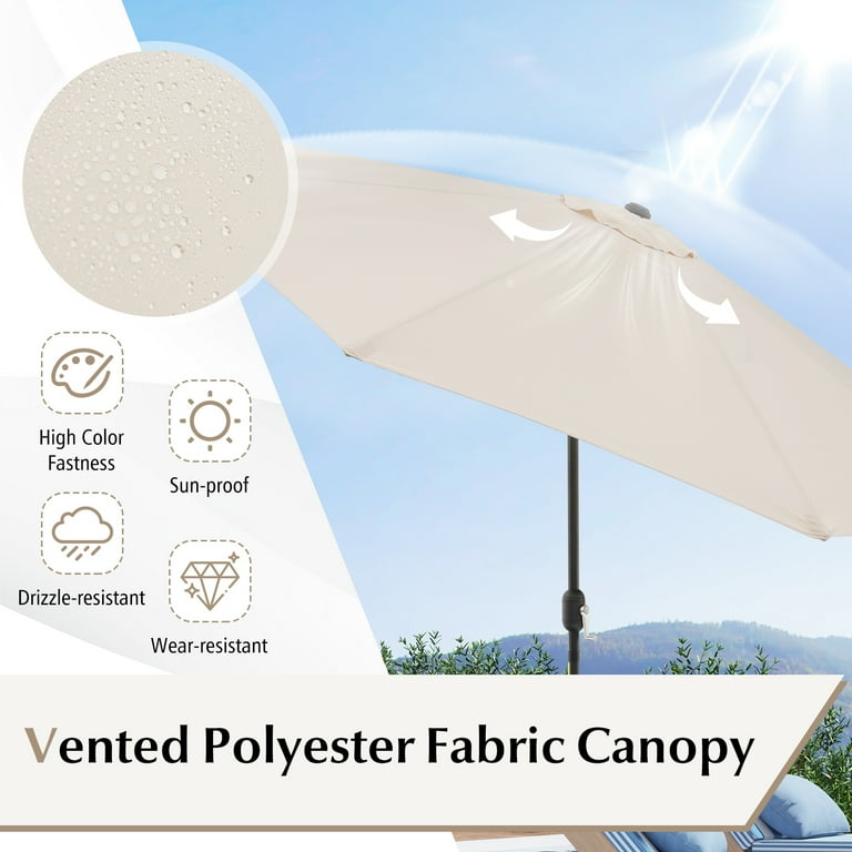 Costway 10FT Large Patio Umbrella with Deck Crank, 6 Ribs Costway 10FT Large Patio Umbrella with Deck Crank, 6 Ribs