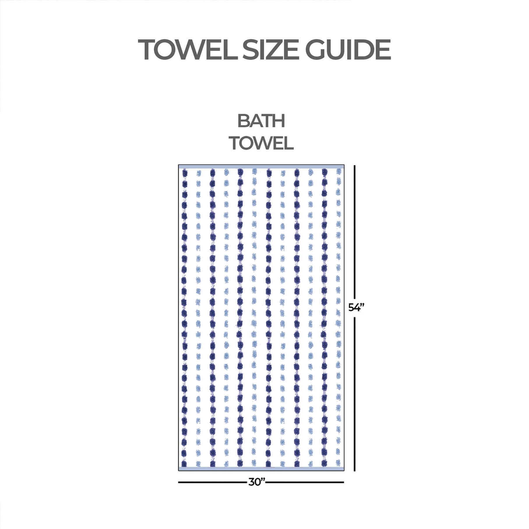 Mainstays Performance Cotton Bath Towel, Super Soft Quick Dry Fade Resistant, Blue Dot Pattern
