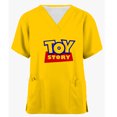 thumbnail image 3 of Camiseta de uniforme de trabajo de enfermera Camiseta de uniforme de trabajo de mujer Camiseta de manga corta con cuello en V Estampado de Toy Story de Disney Bolsillo de manga corta, 3 of 5