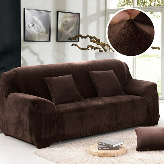 Non-slip Thicken Plush Elastic All-inclusive Sofa Protector for Autumn Winter coffee Four people seats 235-310