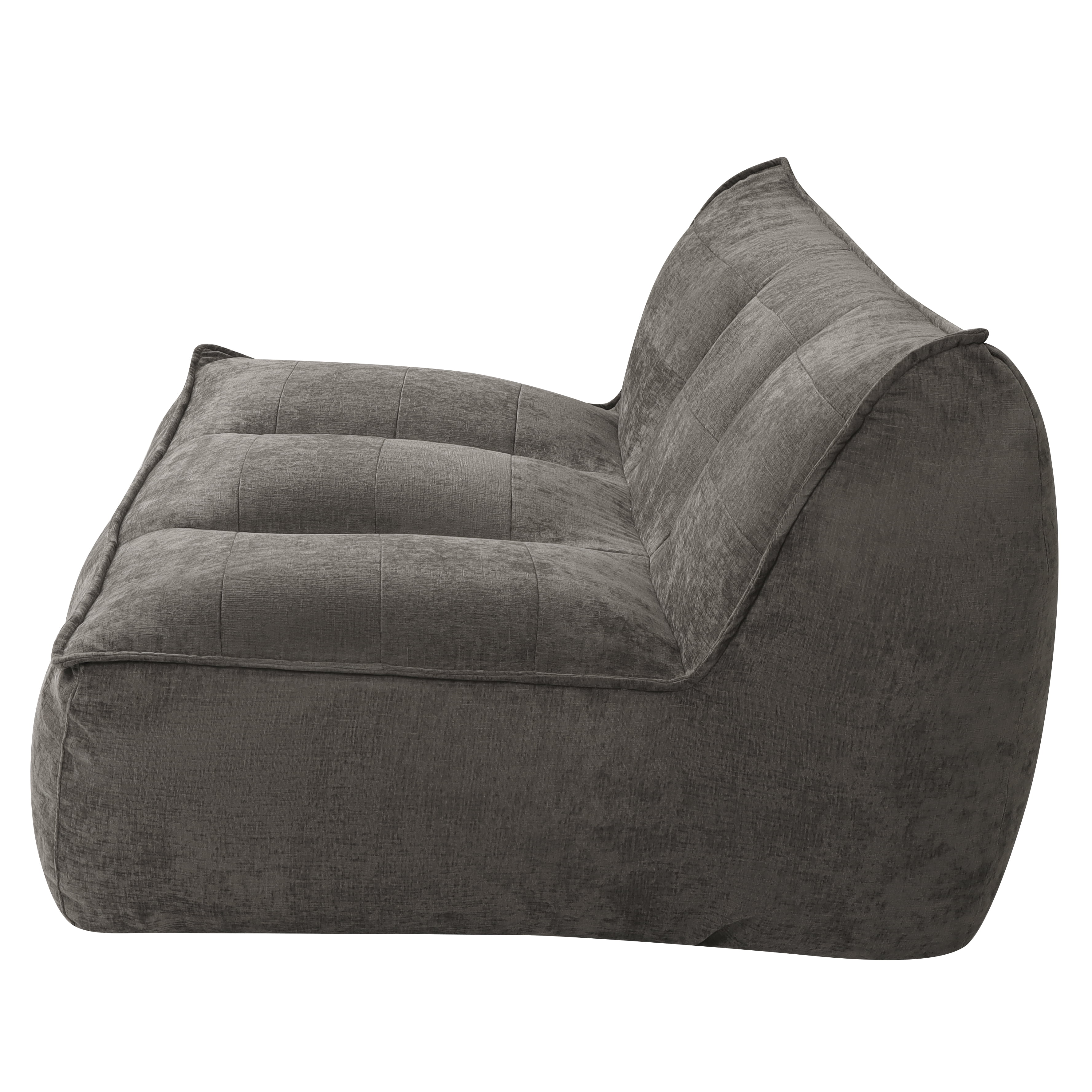 Garitin Bean Bag Sofa and Double Togo Floor Couch 53 Inch, Cotton Linen Lounger for Living Room Bedroom Dorm, Dark Gray