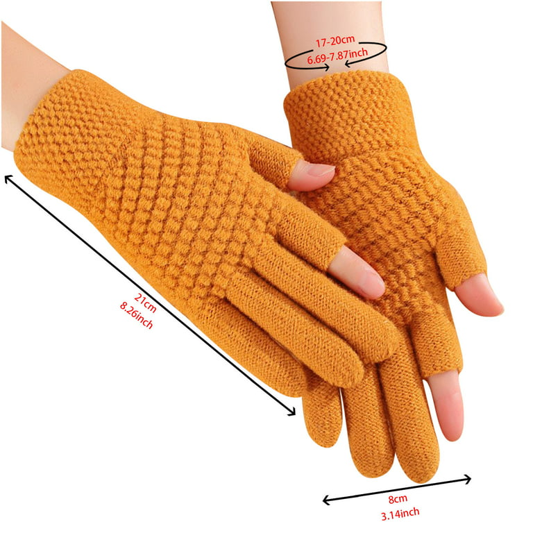 Winter Fingerless Gloves for Women Warm Half Finger Gloves Knitted Gloves 