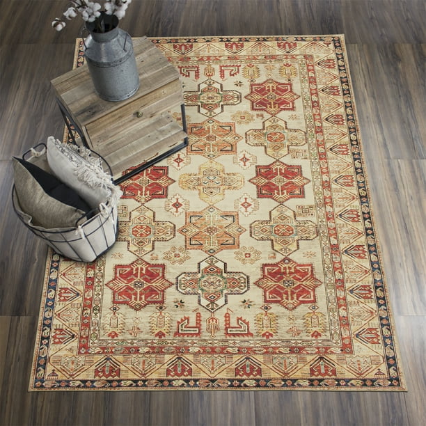 My Magic Carpet Machine Washable Area Rug Ottoman Natural 5X7 Walmart