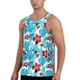 thumbnail image 2 of Gukieu Hawaiian Style Print Men's Quick Dry Fitness Vest, Round Neck Sleeveless Fitness Bodybuilding Top-XX-Large, 2 of 7