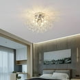 thumbnail image 6 of Anqidi 23.62" Firework Shape Ceiling Light Silver Modern 6 Heads LED Flush Mount Crystal Chandelier, 6 of 9