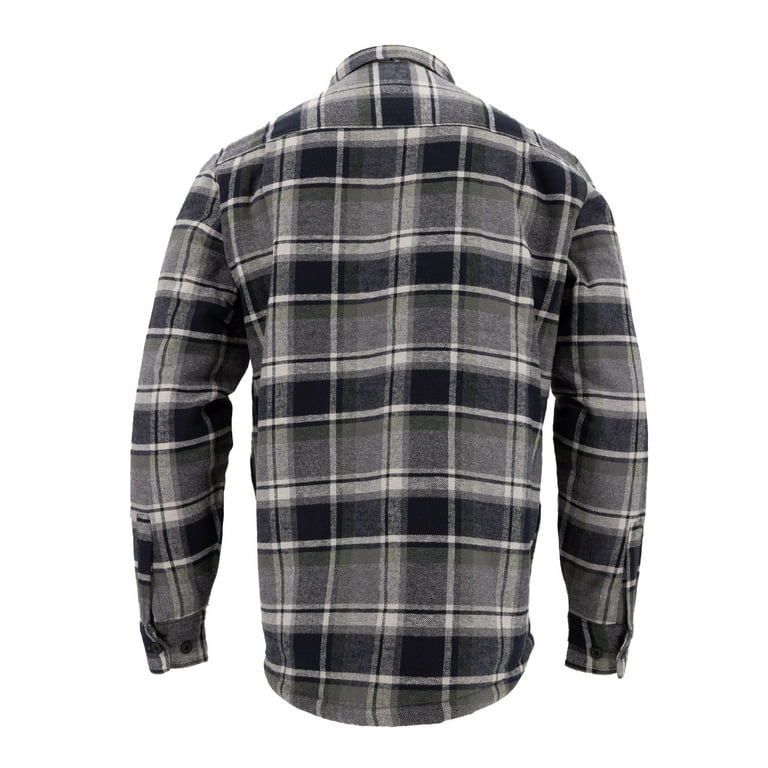 Coleman Sherpa Lined Yukon Flannel Shirt Jackets with Corduroy Trim Grey Olive XL Walmart