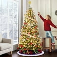 thumbnail image 4 of CazToi 9Ft Artificial Pre-Lit Pinecones Christmas Tree Snow Flocked for Indoor Outdoor with Stand Holiday Christmas Decor, 4 of 8