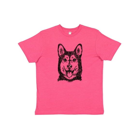 Inktastic Siberian Husky Sketch Portrait Youth T-Shirt