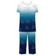 thumbnail image 3 of fatyb Women's Capri Pajama Sets Summer Comfy Short Sleeve Tops and Capris Pants Pjs Sleepwear with Pockets, 3 of 4