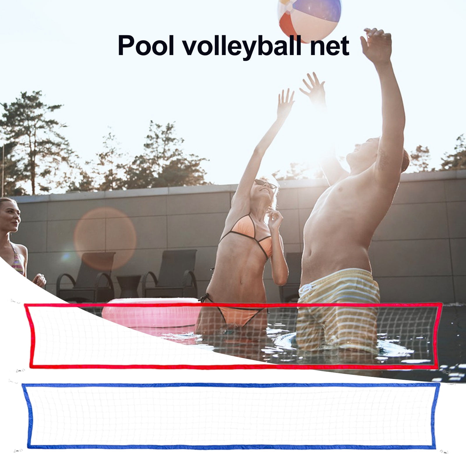 YIFAEUX Pool Volleyball Net Replacement Portable 15 x 3ft Volleyball Net for Adult Water Game Outdoor Backyard Swimming Pool Beach Party