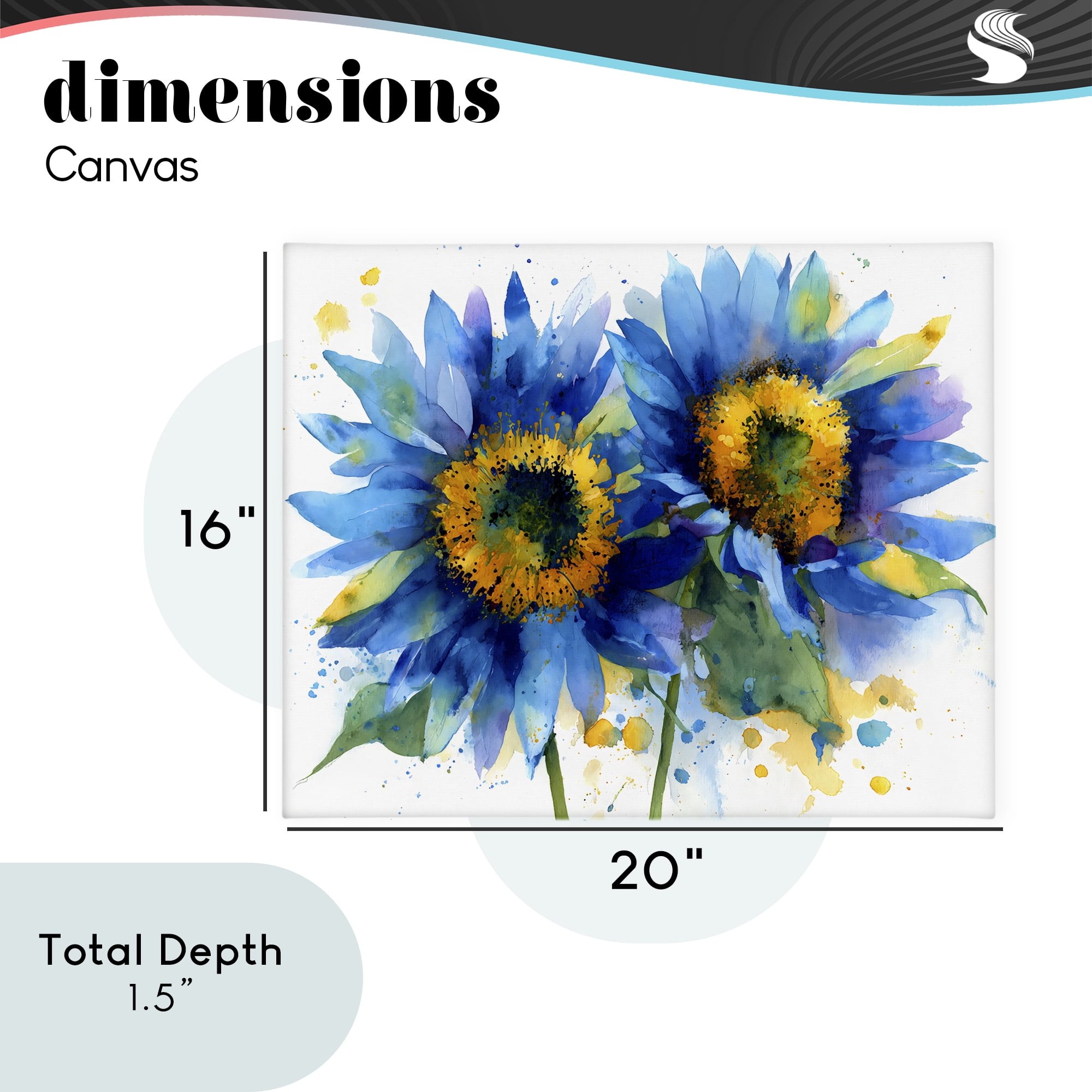Stupell Industries Blue Sunflowers Bouquet Canvas Wall Art, design by Franklyn Gregory