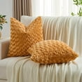 thumbnail image 4 of JIATER Pack of 2 Throw Pillow Covers 18x18,Rose Decorative Couch Pillow Covers,Brown, 4 of 6
